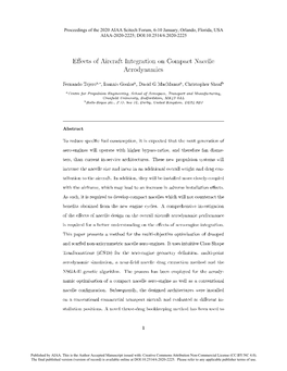 Effects of Aircraft Integration on Compact Nacelle Aerodynamics