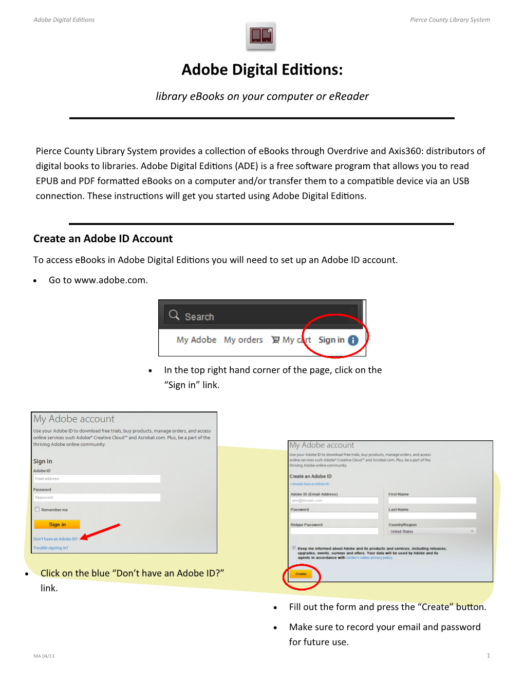 Adobe Digital Editions: Library Ebooks on Your Computer Or Ereader