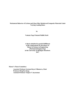 Mechanical Behavior of Carbon and Glass Fiber Reinforced Composite Materials Under Varying Loading Rates