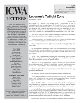 Lebanon's Twilight Zone
