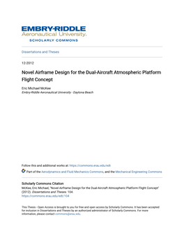 Novel Airframe Design for the Dual-Aircraft Atmospheric Platform Flight Concept