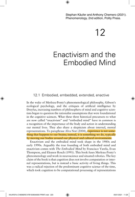 Enactivism and the Embodied Mind