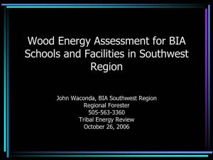 BIA Southwest Region Regional Forester 505-563-3360 Tribal Energy Review October 26, 2006 Project Objectives/Goals