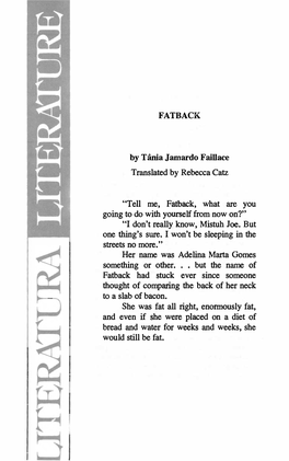 FATBACK by Tânia Jamardo Faillace Translated by Rebecca Catz