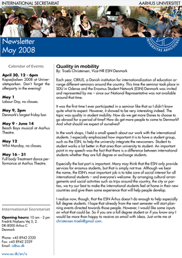 Newsletter May 2008