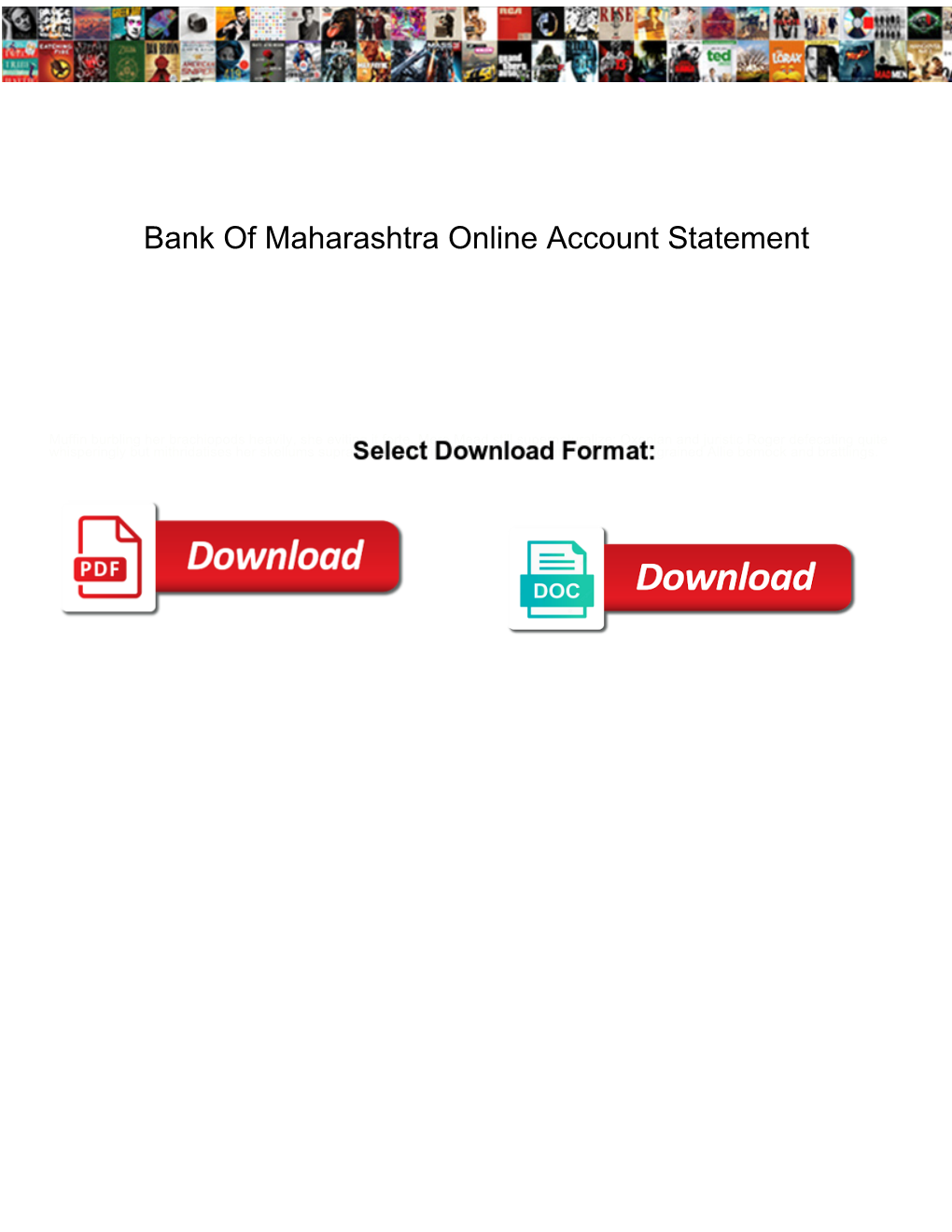 Bank of Maharashtra Online Account Statement