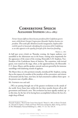 Cornerstone Speech 575