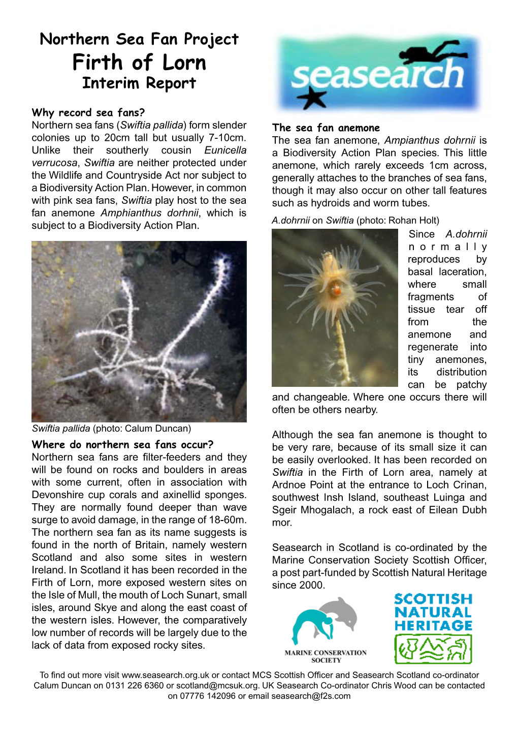 Firth of Lorn, Northern Sea Fan Survey