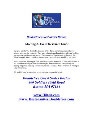 Doubletree Guest Suites Boston 400 Soldiers Field Road Boston MA 02134