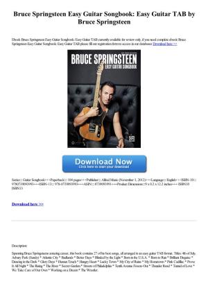 Easy Guitar TAB by Bruce Springsteen