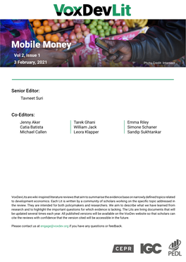 Mobile Money Vol 2, Issue 1