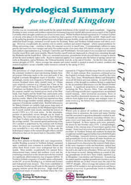 Hydrological Summary for the United Kingdom