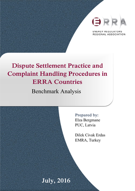 Dispute Settlement Practice and Complaint Handling Procedures in ERRA Countries