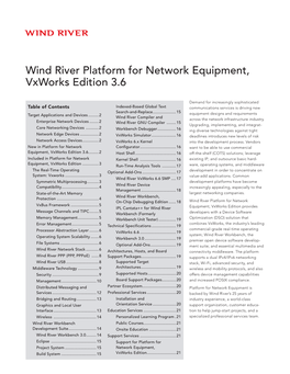 Wind River Platform for Network Equipment, Vxworks Edition 3.6
