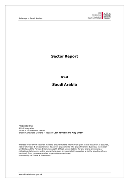 Sector Report Rail Saudi Arabia