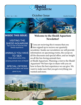 The Shedd Aquarium Newsletter!