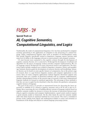 Special Track on AI, Cognitive Semantics, Computational Linguistics, and Logics