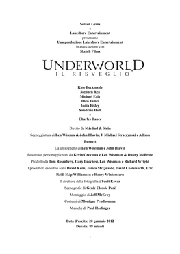 UNDERWORLD IL RISVEGLIO-Production Notes