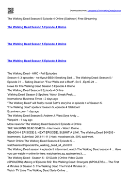 The Walking Dead Season 5 Episode 4 Online (Slabtown) Free Streaming
