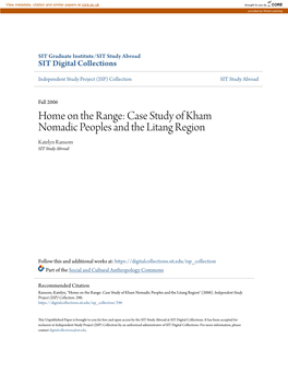 Case Study of Kham Nomadic Peoples and the Litang Region Katelyn Ransom SIT Study Abroad