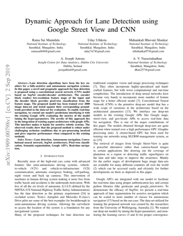 Dynamic Approach for Lane Detection Using Google Street View and CNN