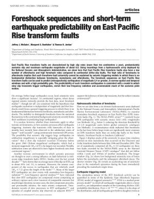 Foreshock Sequences and Short-Term Earthquake Predictability on East Pacific Rise Transform Faults