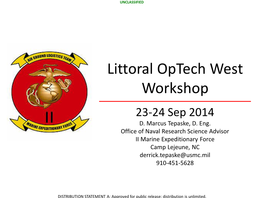 Littoral Optech West Workshop 23-24 Sep 2014 D