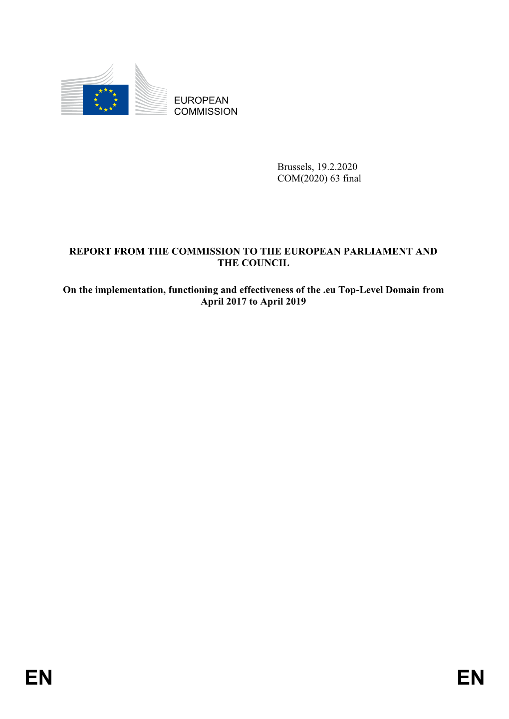 EUROPEAN COMMISSION Brussels, 19.2.2020 COM(2020)