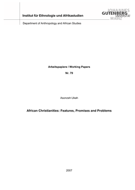 African Pentecostalism: Features, Promises and Problems