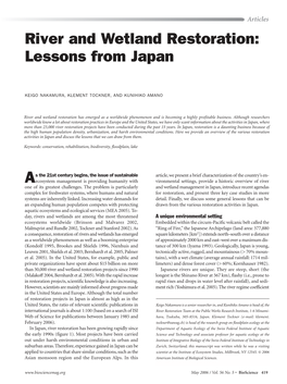 River and Wetland Restoration: Lessons from Japan