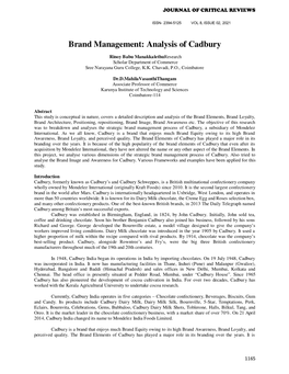 Brand Management: Analysis of Cadbury