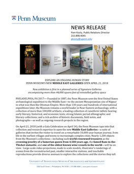 Middle East Galleries Press Release 01/30/2018
