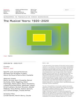 The Musical Years: 1920 2020