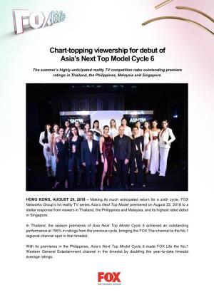 Chart-Topping Viewership for Debut of Asia's Next Top Model Cycle 6