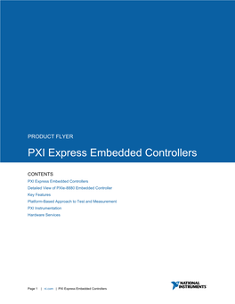 PXI Express Embedded Controllers Product Flyer