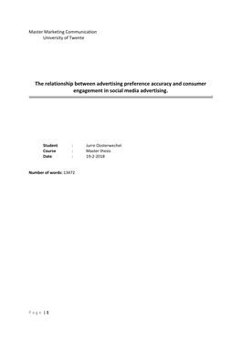 The Relationship Between Advertising Preference Accuracy and Consumer Engagement in Social Media Advertising