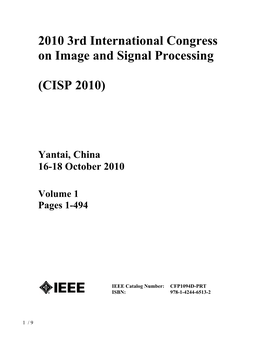2010 3Rd International Congress on Image and Signal Processing