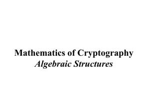 Mathematics of Cryptography Algebraic Structures ALGEBRAIC STRUCTURES