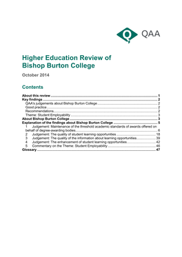 Higher Education Review of Bishop Burton College October 2014