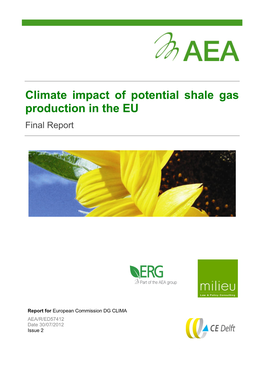 Climate Impact of Potential Shale Gas Production in the EU Final Report