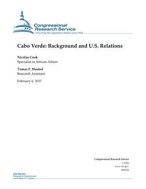 Cabo Verde: Background and U.S. Relations