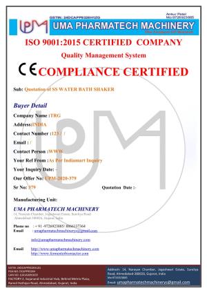 Compliance Certified
