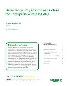 Data Center Physical Infrastructure for Enterprise Wireless Lans