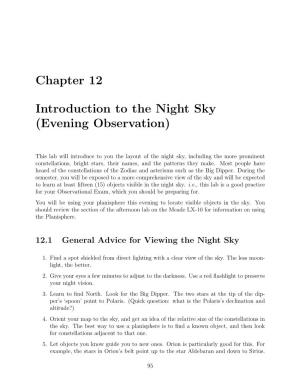 Introduction to the Night Sky (Evening Observation)