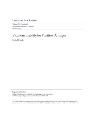 Vicarious Liability for Punitive Damages Michael F