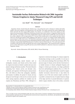 Sustainable Surface Deformation Related with 2006 Augustine Volcano Eruption in Alaska Measured Using GPS and Insar Techniques