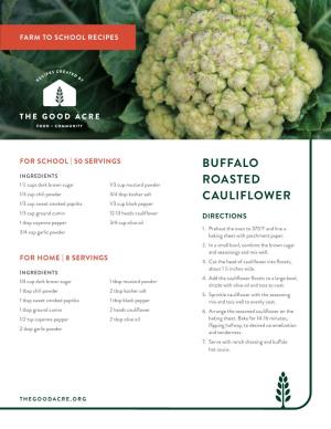 Buffalo Roasted Cauliflower