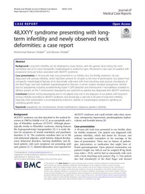 48,XXYY Syndrome Presenting with Long-Term Infertility and Newly