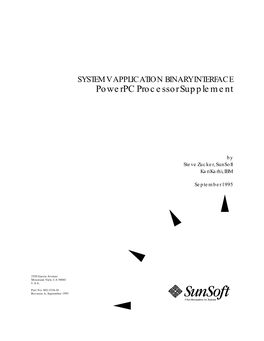 Powerpc Processor Supplement