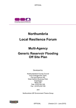 Multi-Agency Generic Reservoir Flooding Off Site Plan